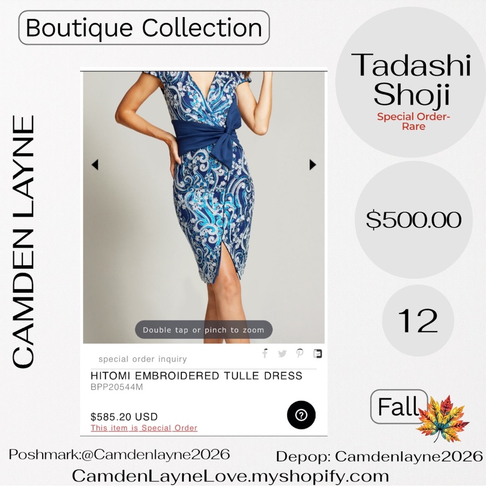Tadashi Shoji Hitomi Embroidered Tulle Mini Dress - Picture 2 of 9